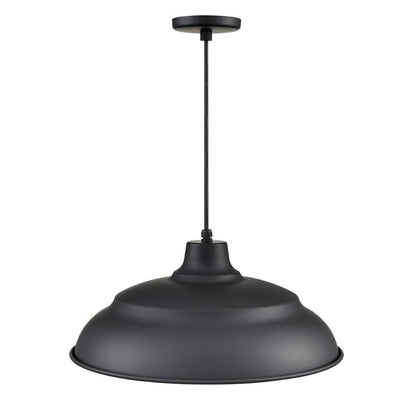 Millennium R Series 1Lt Cord Hung Aluminum Warehouse, Satin Black