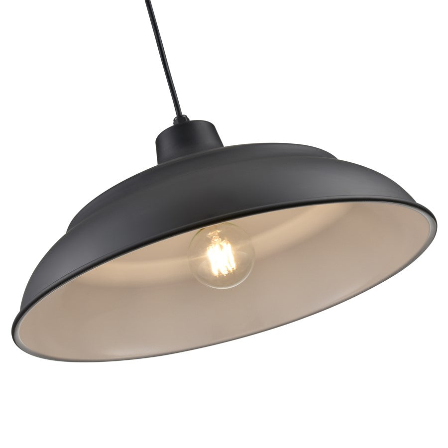 Millennium R Series 1Lt Cord Hung Aluminum Warehouse, Satin Black