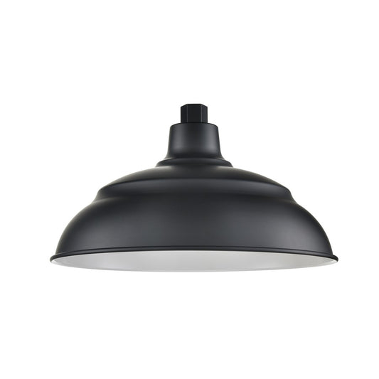 Millennium R Series 1Lt 14" Aluminum Warehouse Shade, Satin Black - RALWHS14-SB