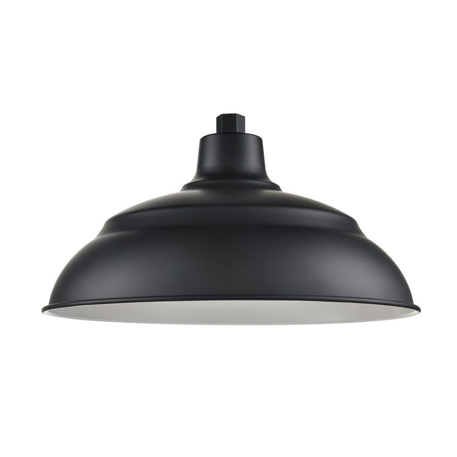 Millennium R Series 1Lt 17" Aluminum Warehouse Shade, Satin Black - RALWHS17-SB