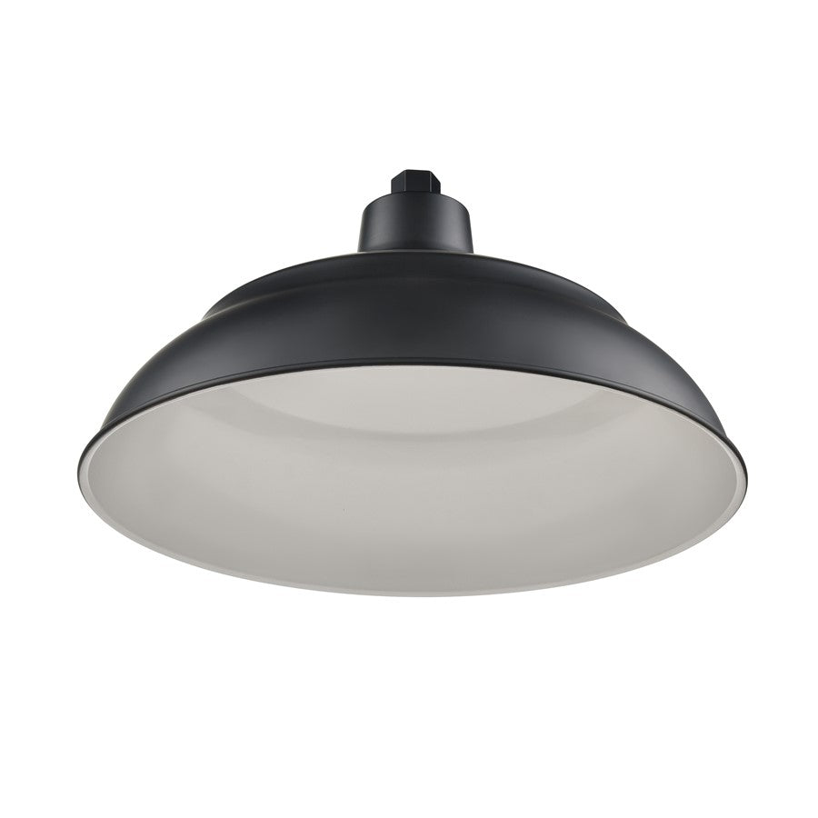 Millennium R Series 1Lt 17" Aluminum Warehouse Shade, Satin Black
