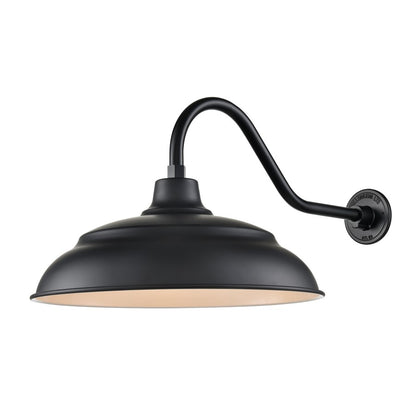 Millennium R Series 1Lt 20" Aluminum Warehouse Shade, Satin Black