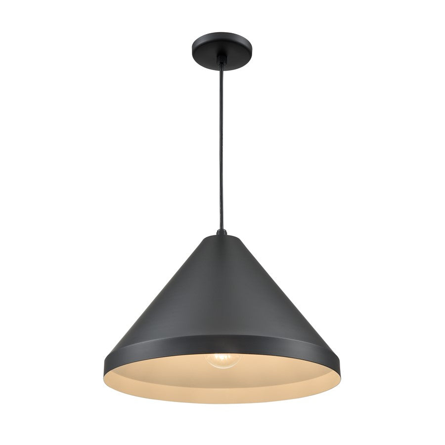 Millennium Lighting R Series 1Lt 13" Cord Hung Cone, Satin Black
