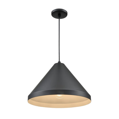 Millennium Lighting R Series 1Lt 13" Cord Hung Cone, Satin Black