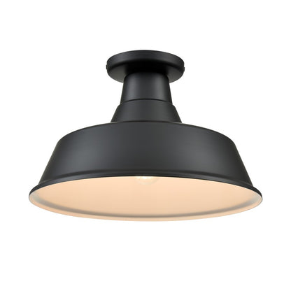 Millennium Lighting R Series 1Lt 14" Semi Flush Mount, Satin Black