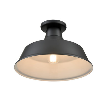 Millennium Lighting R Series 1Lt 14" Semi Flush Mount, Satin Black