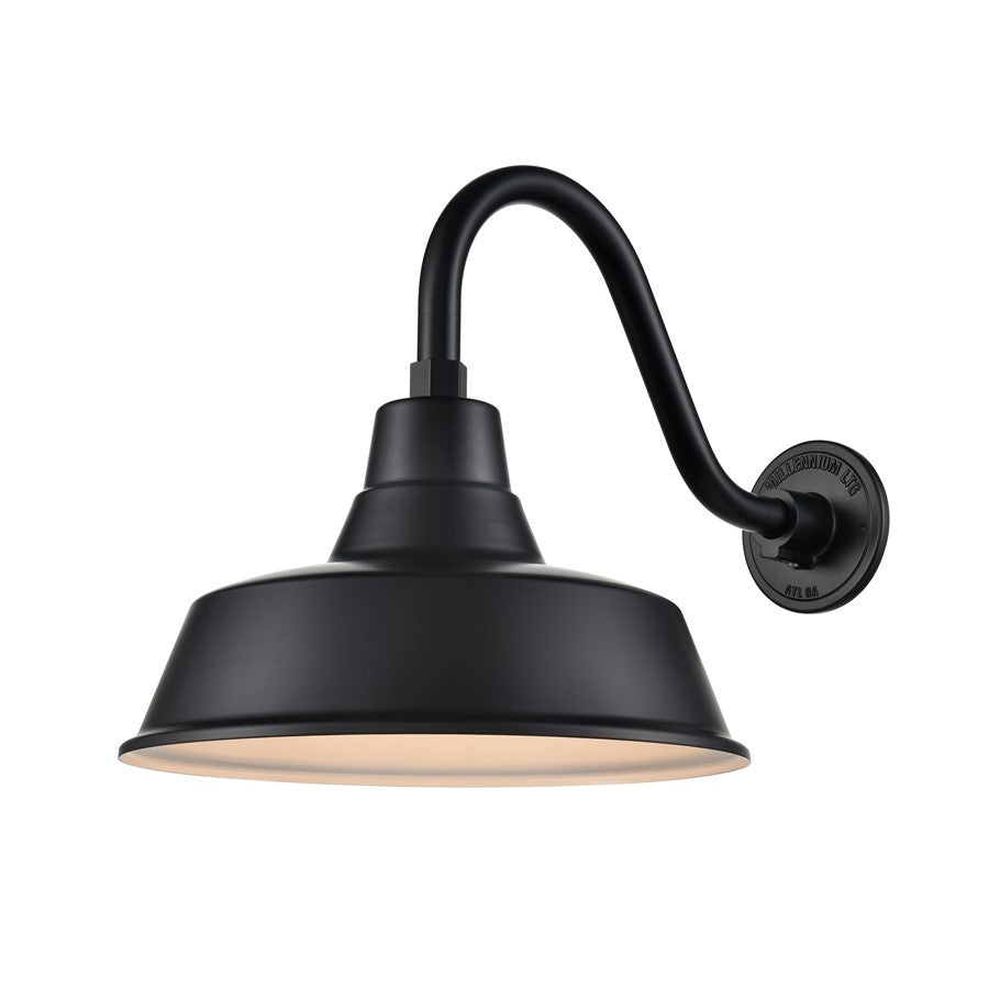 Millennium R Series 1Lt 14" Classic Warehouse Shade, Satin Black