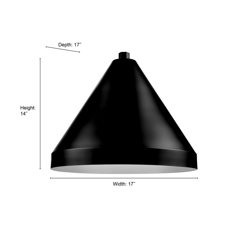 Millennium Lighting R Series 1Lt 17" Cone Shade, Satin Black