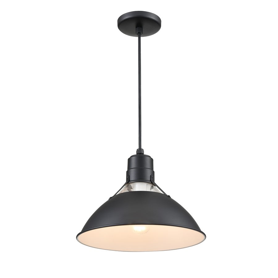 Millennium Lighting R Series 1Lt Cord Hung Glass Cone, Satin Black