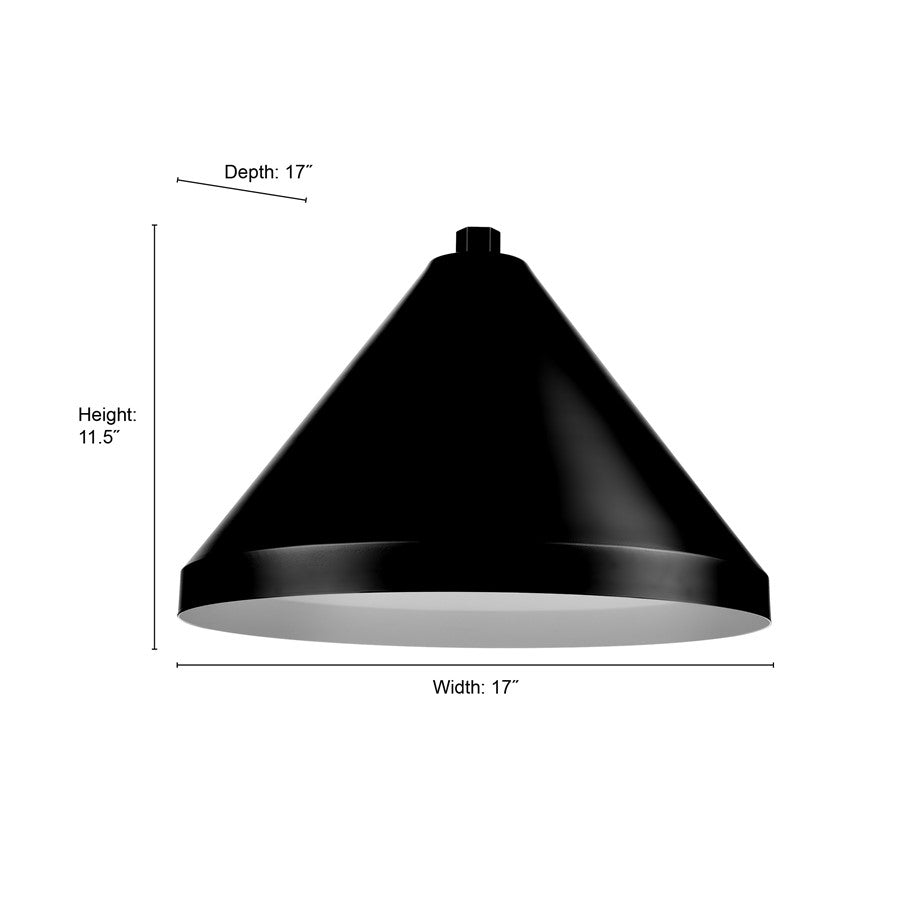 Millennium Lighting R Series 1Lt 17" Wide Cone, Satin Black