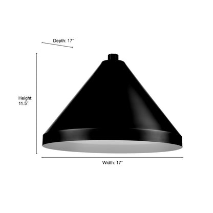 Millennium Lighting R Series 1Lt 17" Wide Cone, Satin Black