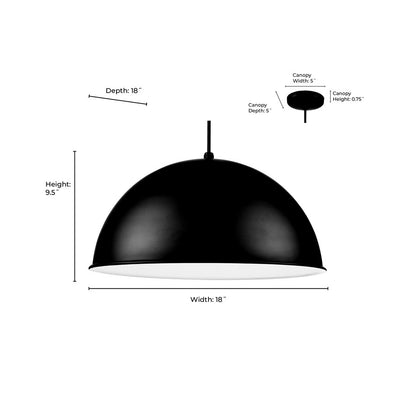 Millennium R Series 1Lt Cord Hung Wide Deep Bowl, Satin Black