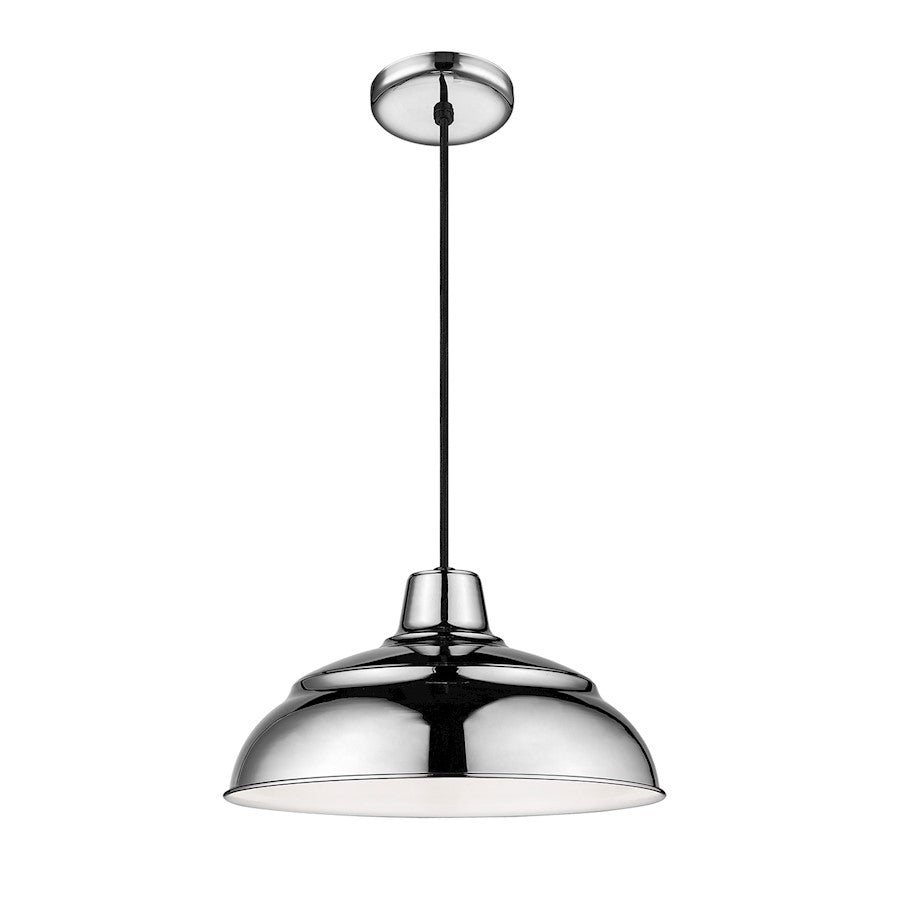 1 Light 8.25" Cord Hung Pendant, Nickel
