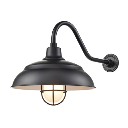 Millennium R Series 1Lt 17" Warehouse Shade, Satin Black/White