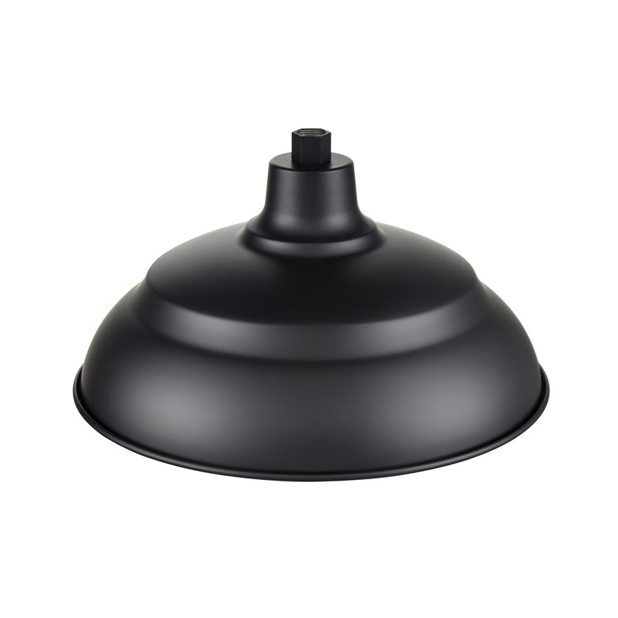 Millennium R Series 1Lt 17" Warehouse Shade, Satin Black/White