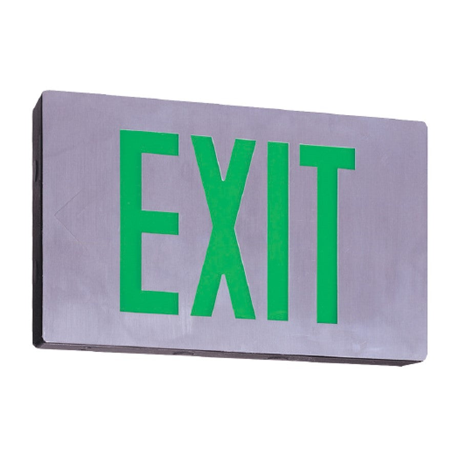 RP Lighting LED Di-Cast Exit Green Single Face, White - RXL15-1GBA