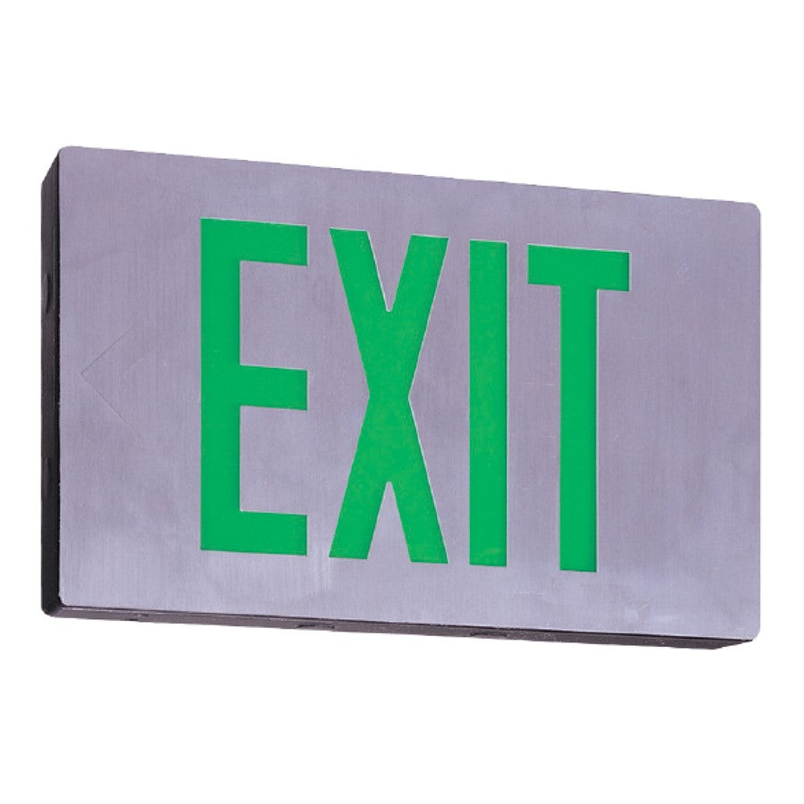 RP Lighting LED Di-Cast Exit Green Double Face, White - RXL16-1GBA