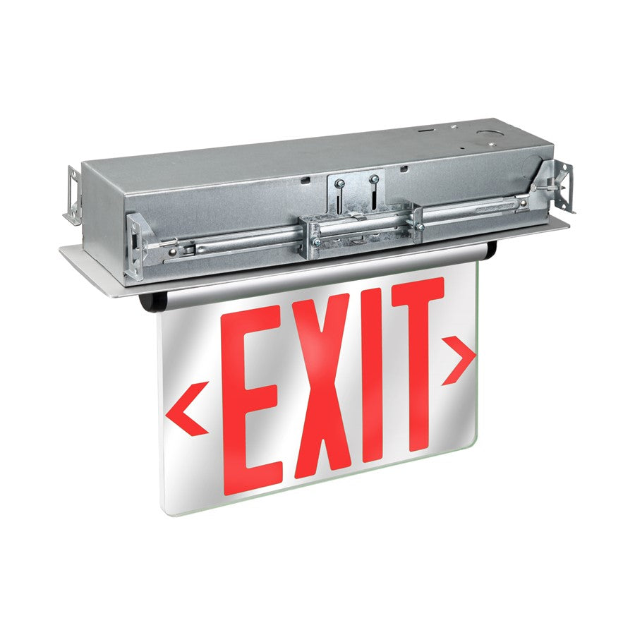 RP Lighting 1Lt Edge Lt Exit/Recess Mt/Double Face, Aluminum, Clear - RXL34RBA
