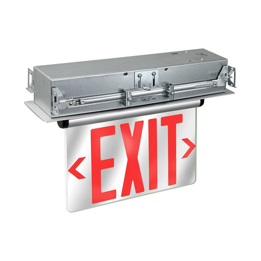 RP Lighting 1Lt Edge Lt Exit/Recess Mt/Double Face, Aluminum, Clear - RXL34RBA