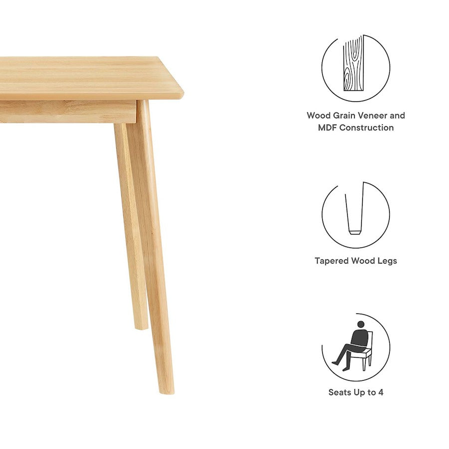 Modway Oracle 47" Rectangle Dining Table, Oak