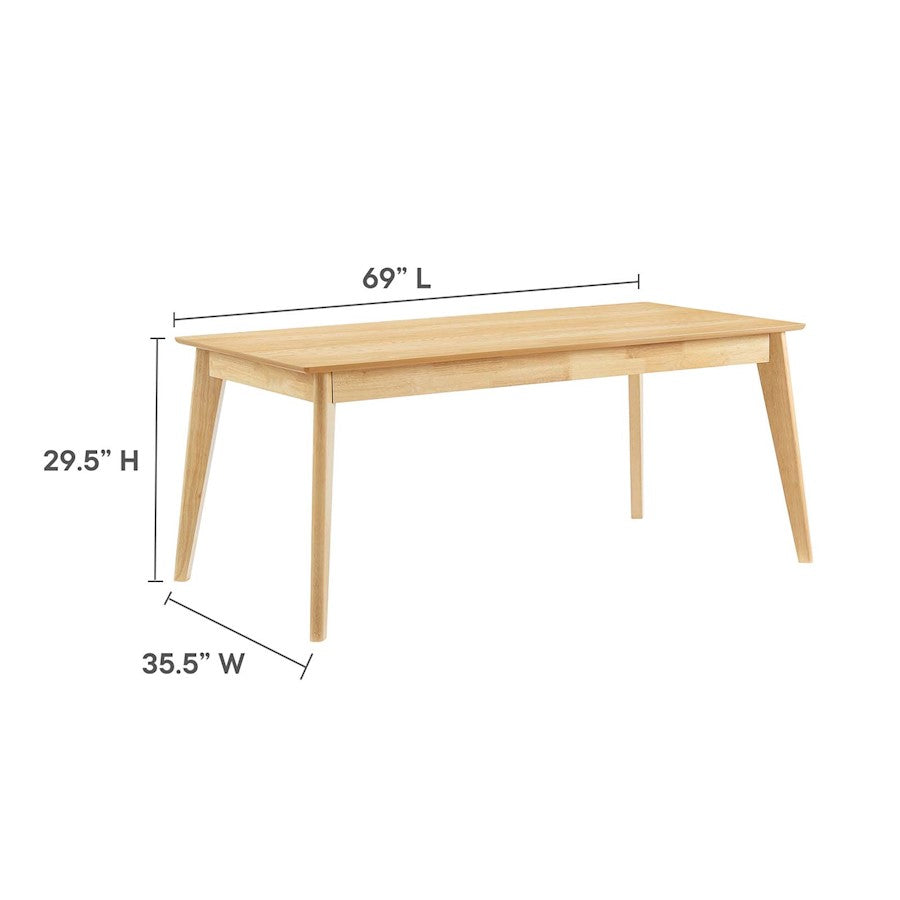 Modway Oracle 69" Rectangle Dining Table, Oak