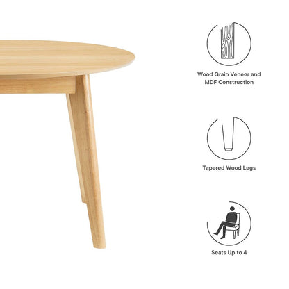 Modway Vision 45" Round Dining Table, Oak
