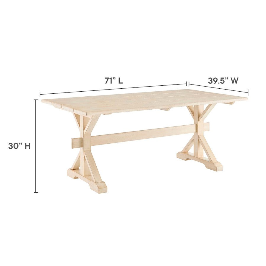 Modway Windchime 71" Dining Table, Natural