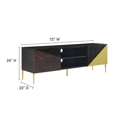 Modway Alchemist 72" TV Stand, Black/Gold