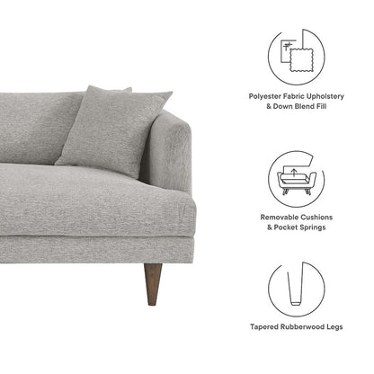 Modway Zoya Sofa, Light Gray Fabric