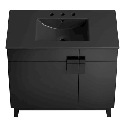 Modway Miles 36" Bathroom Vanity, Black