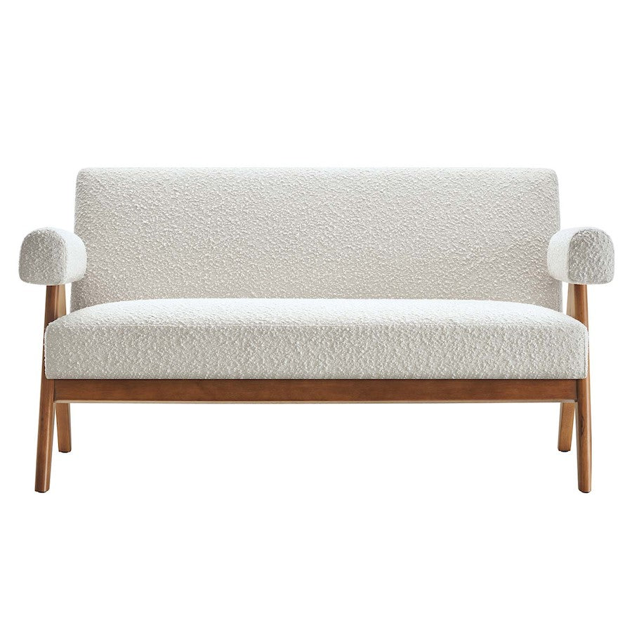 Modway Lyra Boucle Fabric Loveseat, Ivory