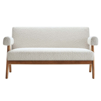 Modway Lyra Boucle Fabric Loveseat, Ivory