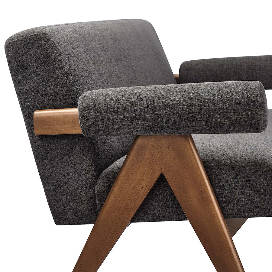 Modway Lyra Fabric Loveseat, Dark Gray Fabric