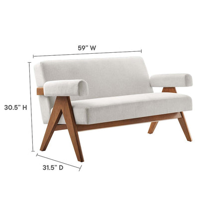 Modway Lyra Fabric Loveseat, Ivory
