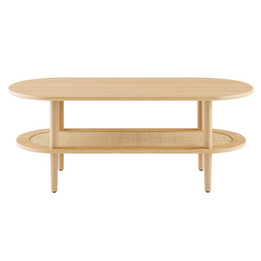 Modway Torus Oval Coffee Table, Oak - EEI-6526-OAK