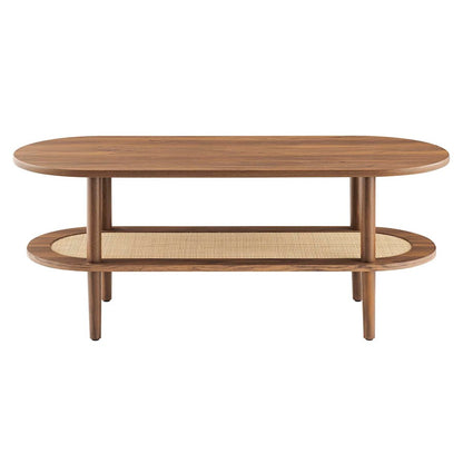 Modway Torus Oval Coffee Table, Walnut - EEI-6526-WAL