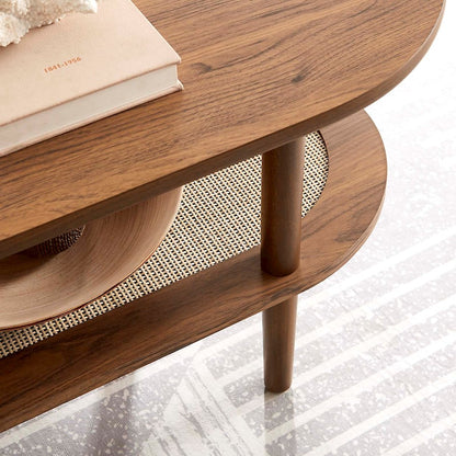 Modway Torus Oval Coffee Table, Walnut
