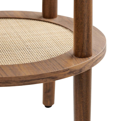 Modway Torus Round Side Table, Walnut