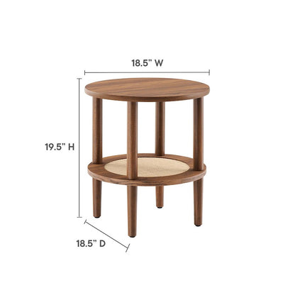 Modway Torus Round Side Table, Walnut
