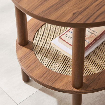 Modway Torus Round Side Table, Walnut