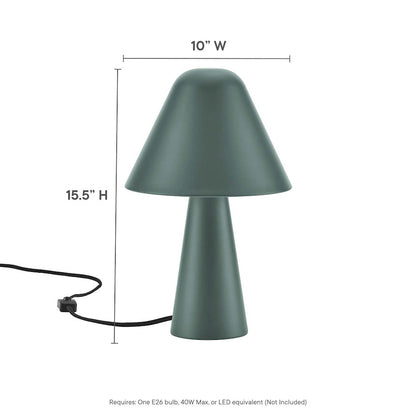 Jovial Metal Mushroom Table Lamp, Green