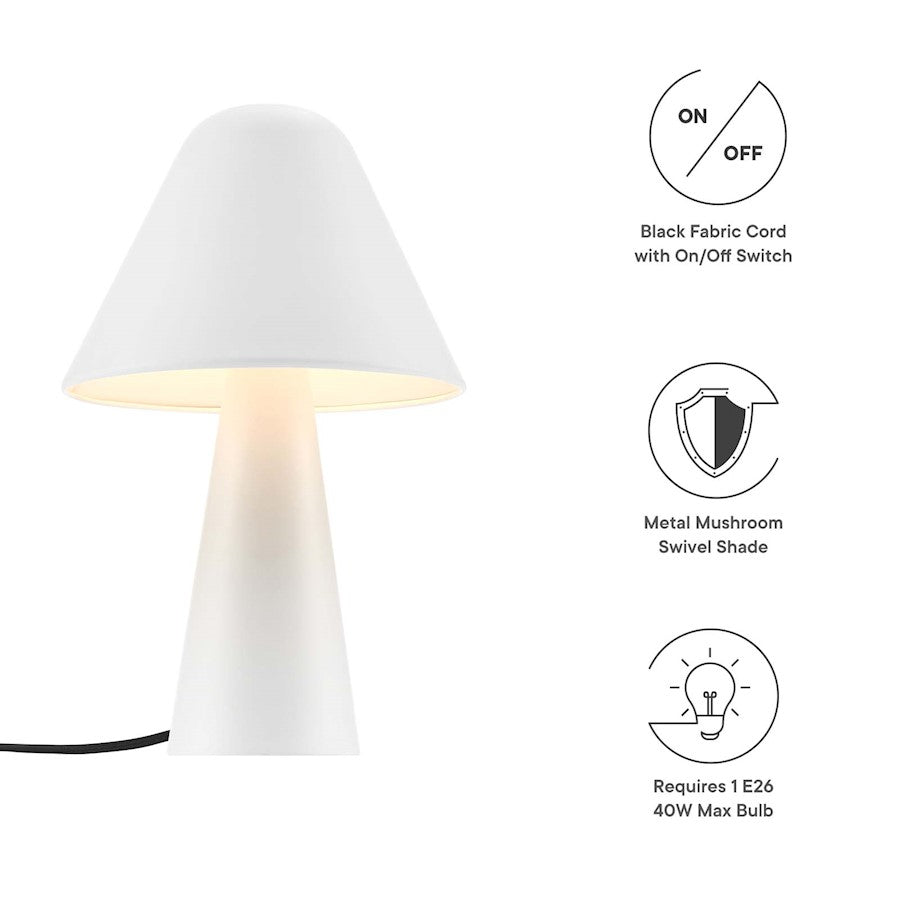 Jovial Metal Mushroom Table Lamp, White