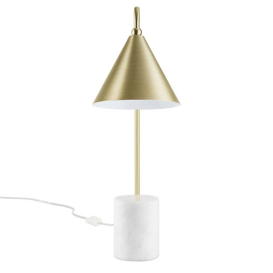Ayla Marble Base Table Lamp, Satin Brass