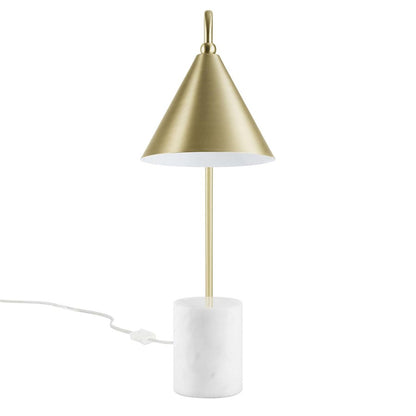 Ayla Marble Base Table Lamp, Satin Brass