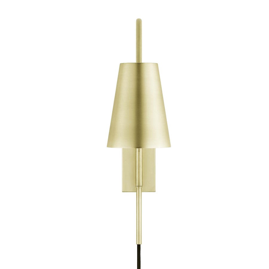 Faye Metal Wall Sconce, Satin Brass