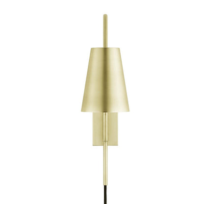 Faye Metal Wall Sconce, Satin Brass
