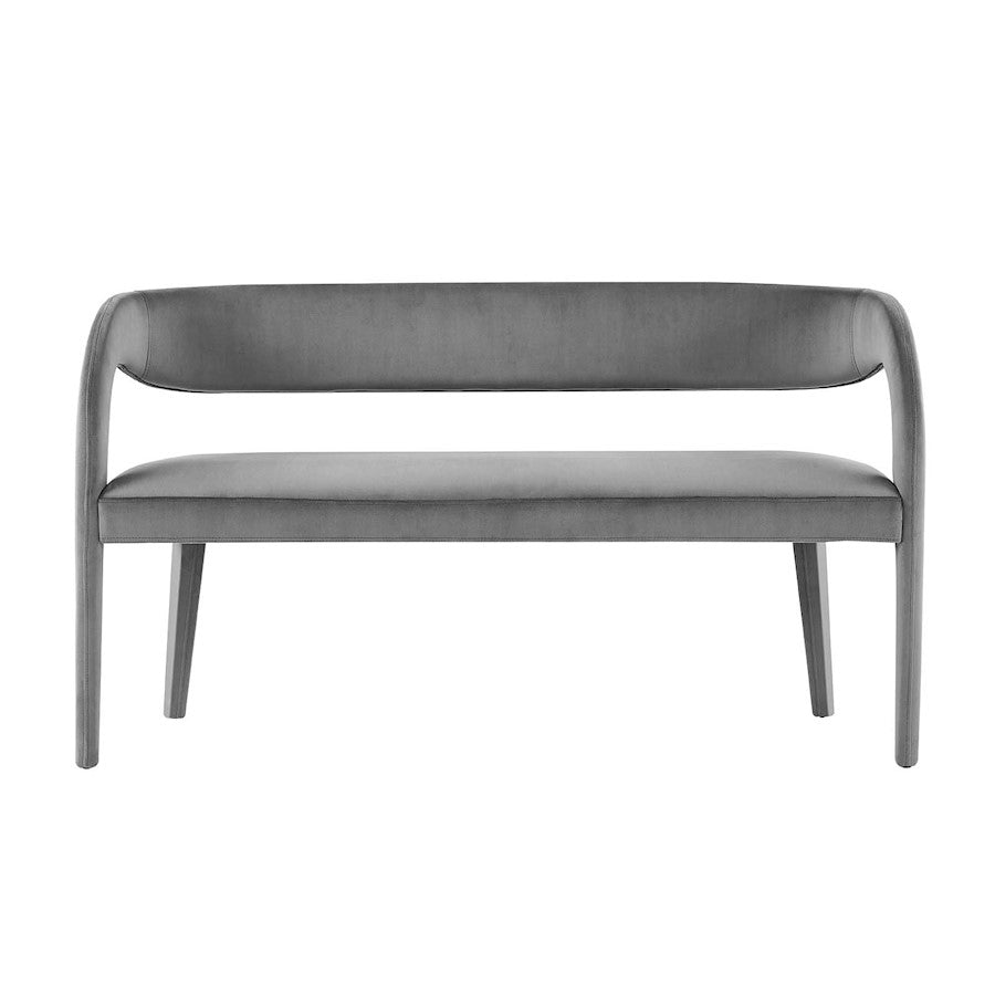 Modway Pinnacle Velvet Accent Bench, Gray