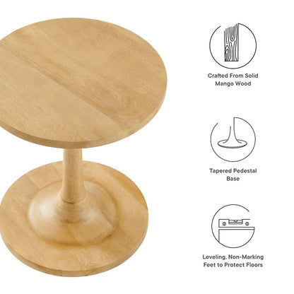 Modway Lina Round Side Table, Oak