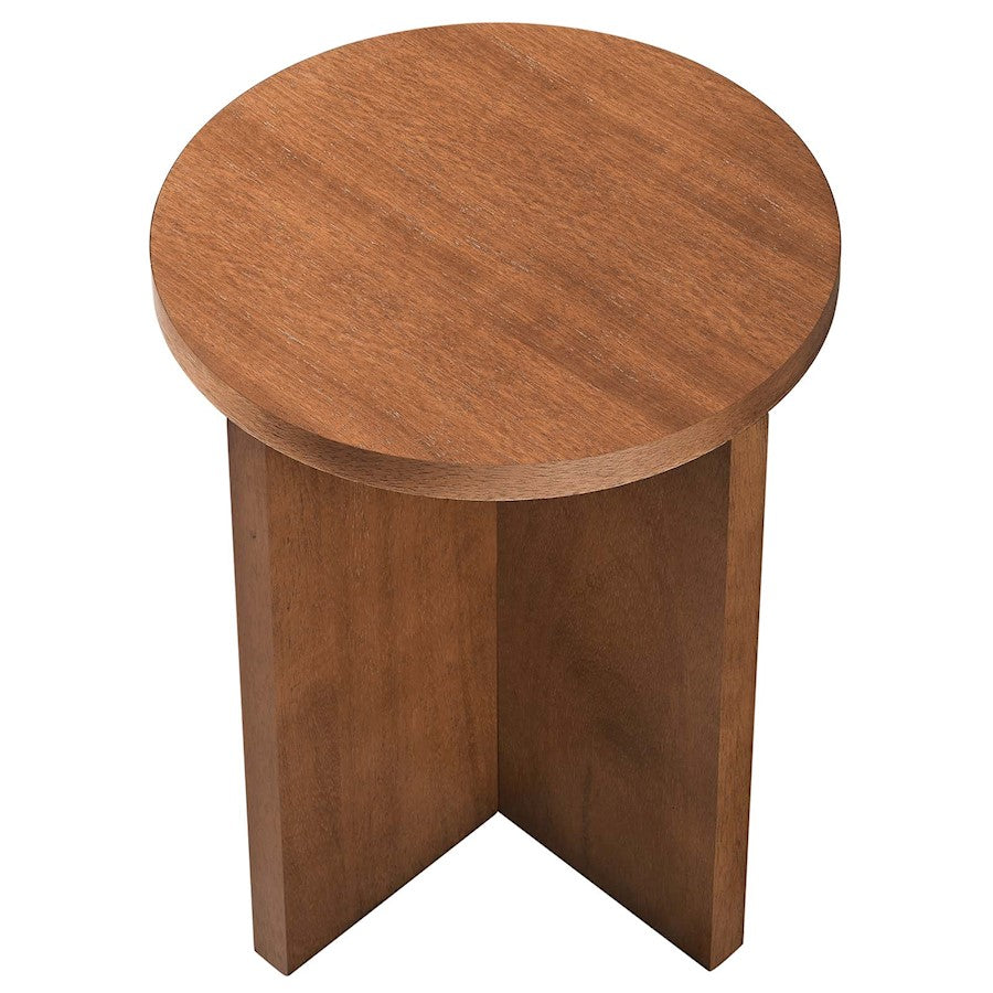 Modway Silas Round Side Table, Walnut