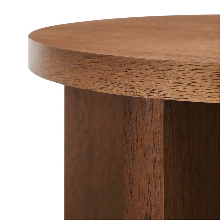 Modway Silas Round Side Table, Walnut